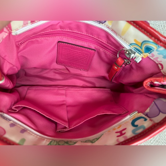 Coach Pink and Multicolor Floral Shoulder Bag - Picture 3 of 3